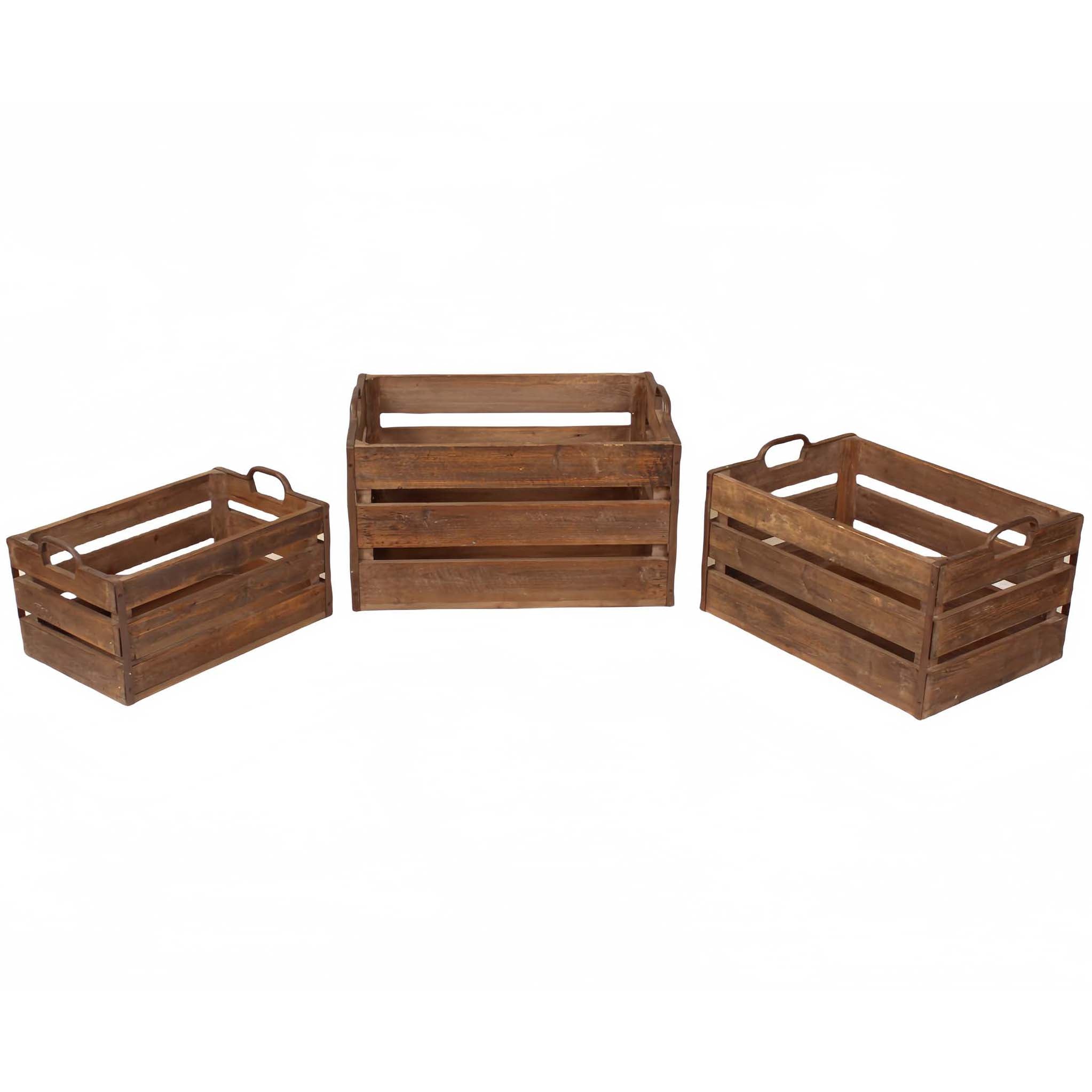 Heritage Wooden Storage Crates, Set of 3