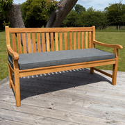 Hampton Teak Garden Bench 150cm With Grey Cushion