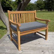Hampton Teak Garden Bench 100cm With Grey Cushion
