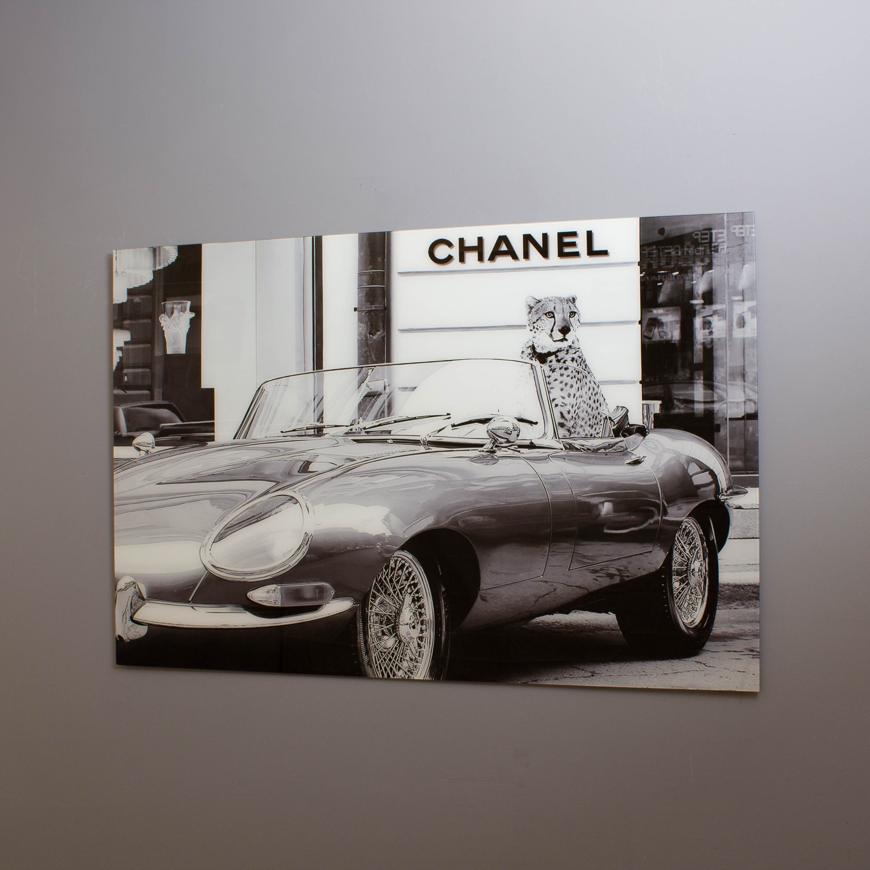 Leopard Passenger Tempered Glass Wall Art