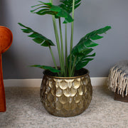 Gold Scalloped Planter 32cm