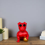 Red Bulldog Football Ornament
