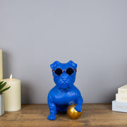 Blue Bulldog Football Ornament