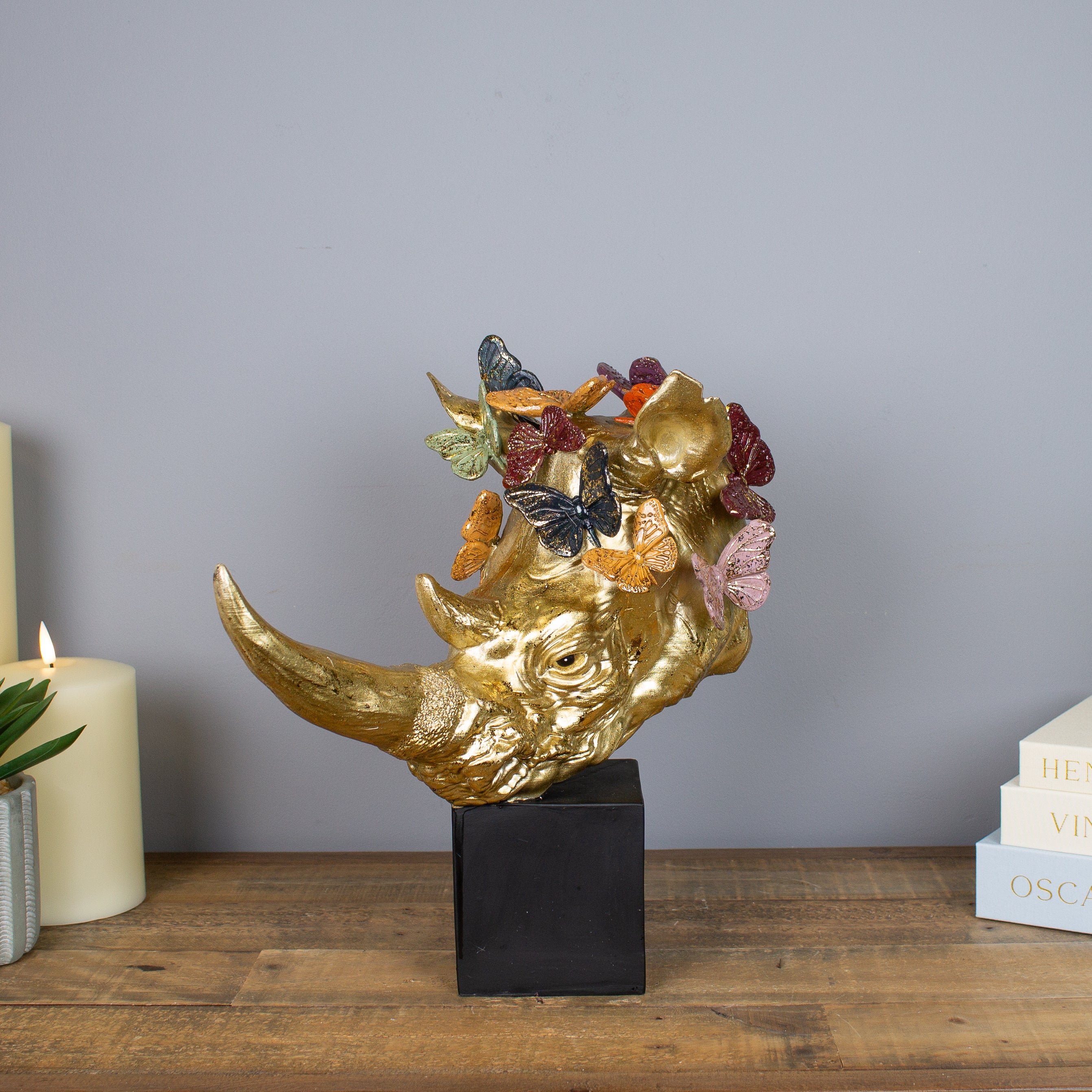 Gold Rhino Butterfly Head