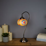 Mosaic Swan Neck Table Lamp, 54 cm
